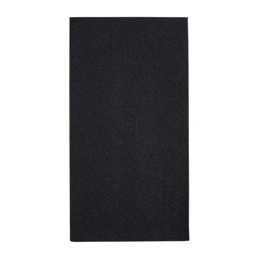 Serviettes de table Airlaid pliage en 8 Fiesta Recyclable Premium Tablin noires 40x40cm (lot de 500)