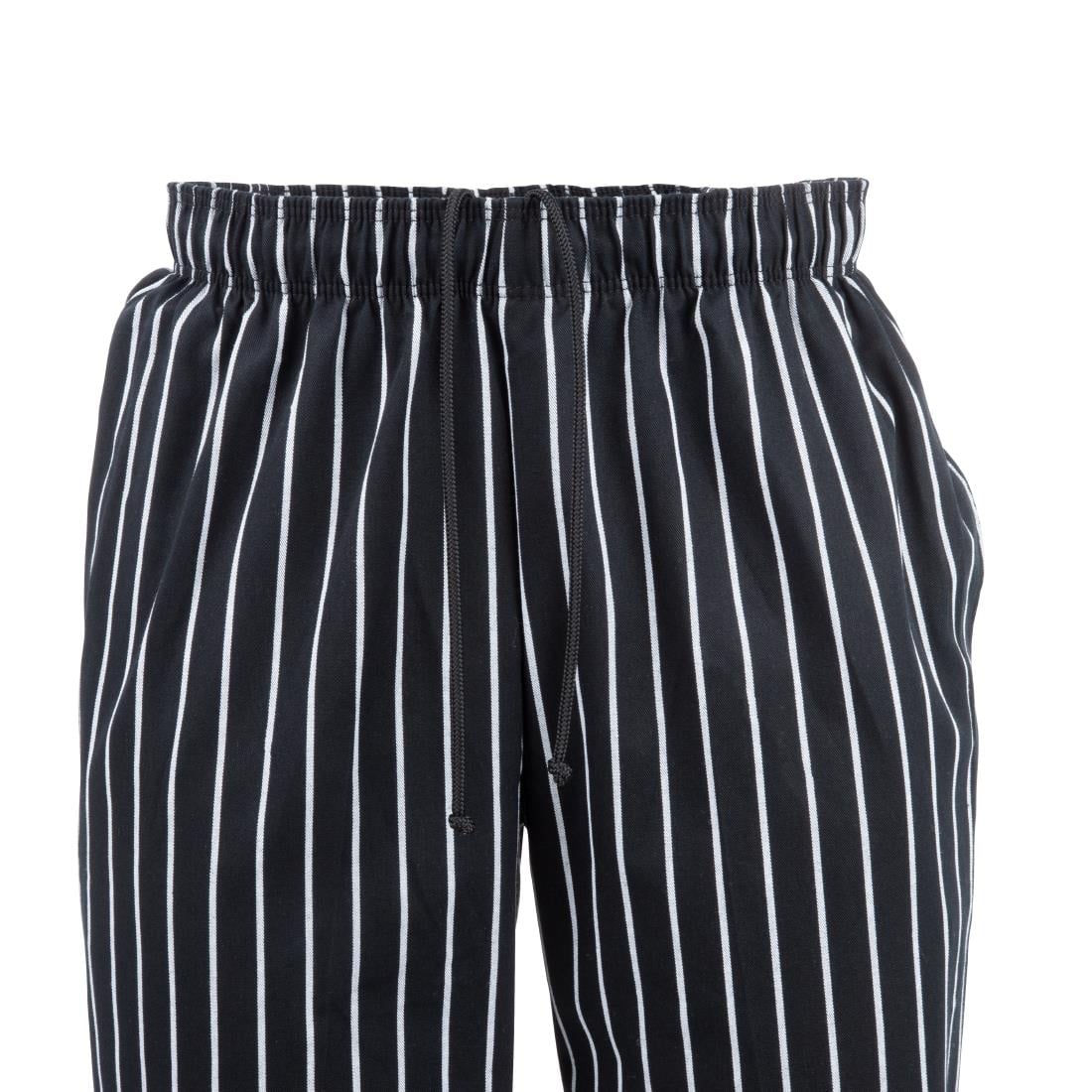 Pantalon de cuisine mixte Baggy Chef Works rayé noir et blanc - NISBETS