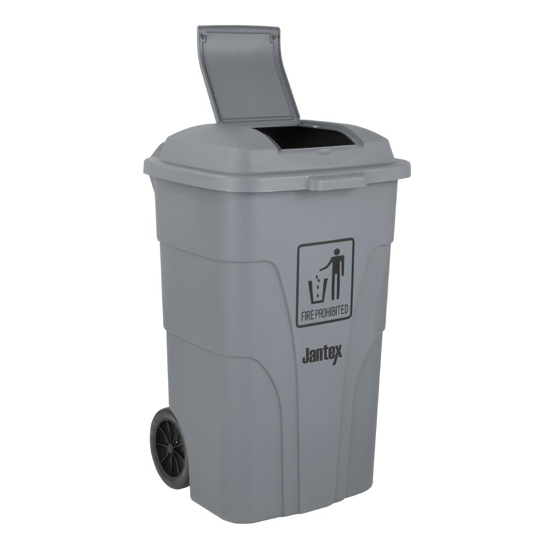 Poubelle à roulettes  avec pédale Jantex 120L grise