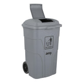 Poubelle à roulettes  avec pédale Jantex 120L grise