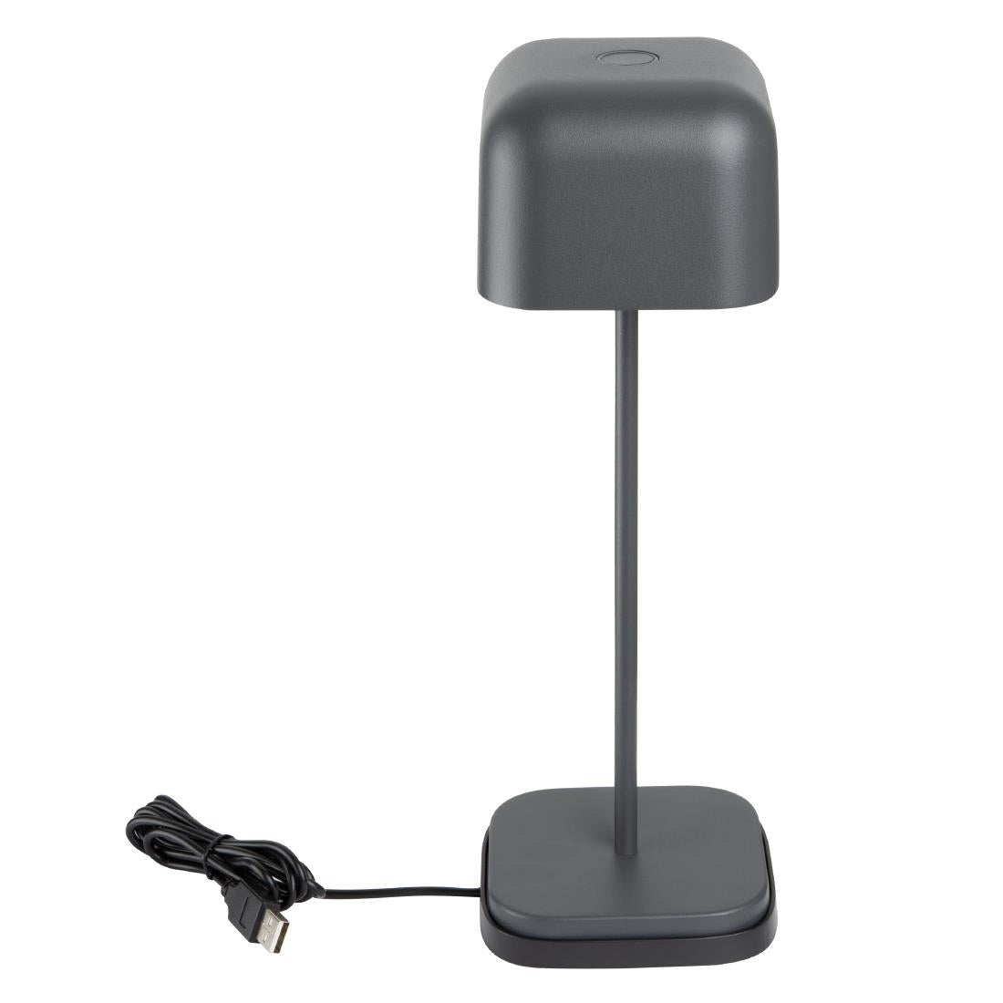 Lampe de table avec abat-jour carré Olympia Lucca grise 300mm