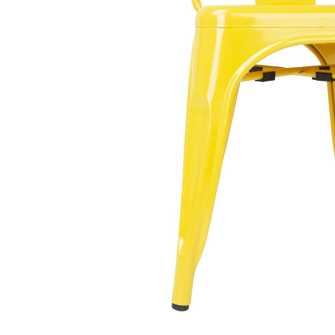 Chaises bistro en acier Bolero jaunes (lot de 4)