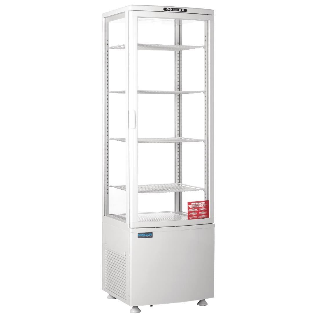 Vitrine réfrigérée porte incurvée économe en énergie Polar série C blanche 235L - FRANCE CHR