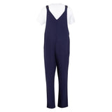 Salopette à plastron et bretelles en toile de coton Southside bleu marine XL - NISBETS