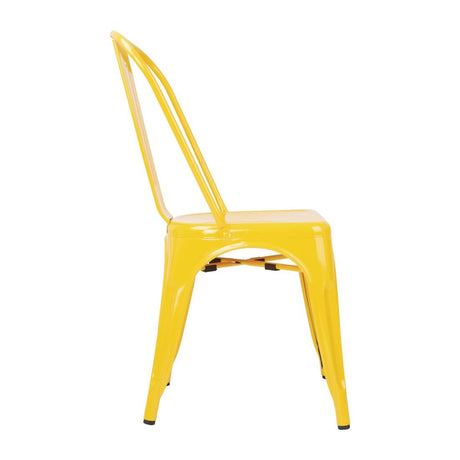 Chaises bistro en acier Bolero jaunes (lot de 4)