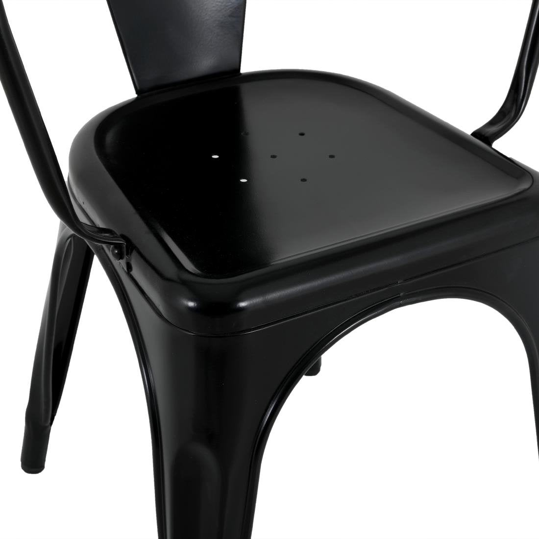 Fauteuils Bolero Bistro Curve noirs (lot de 4) - NISBETS