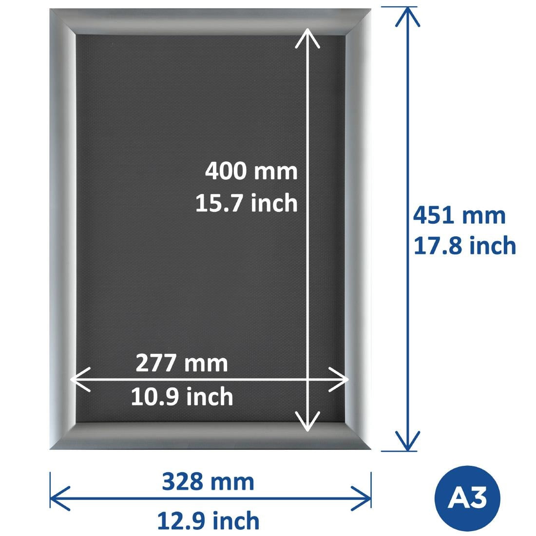 Cadre clipsable en aluminium Europel A3 25mm