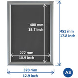 Cadre clipsable en aluminium Europel A3 25mm
