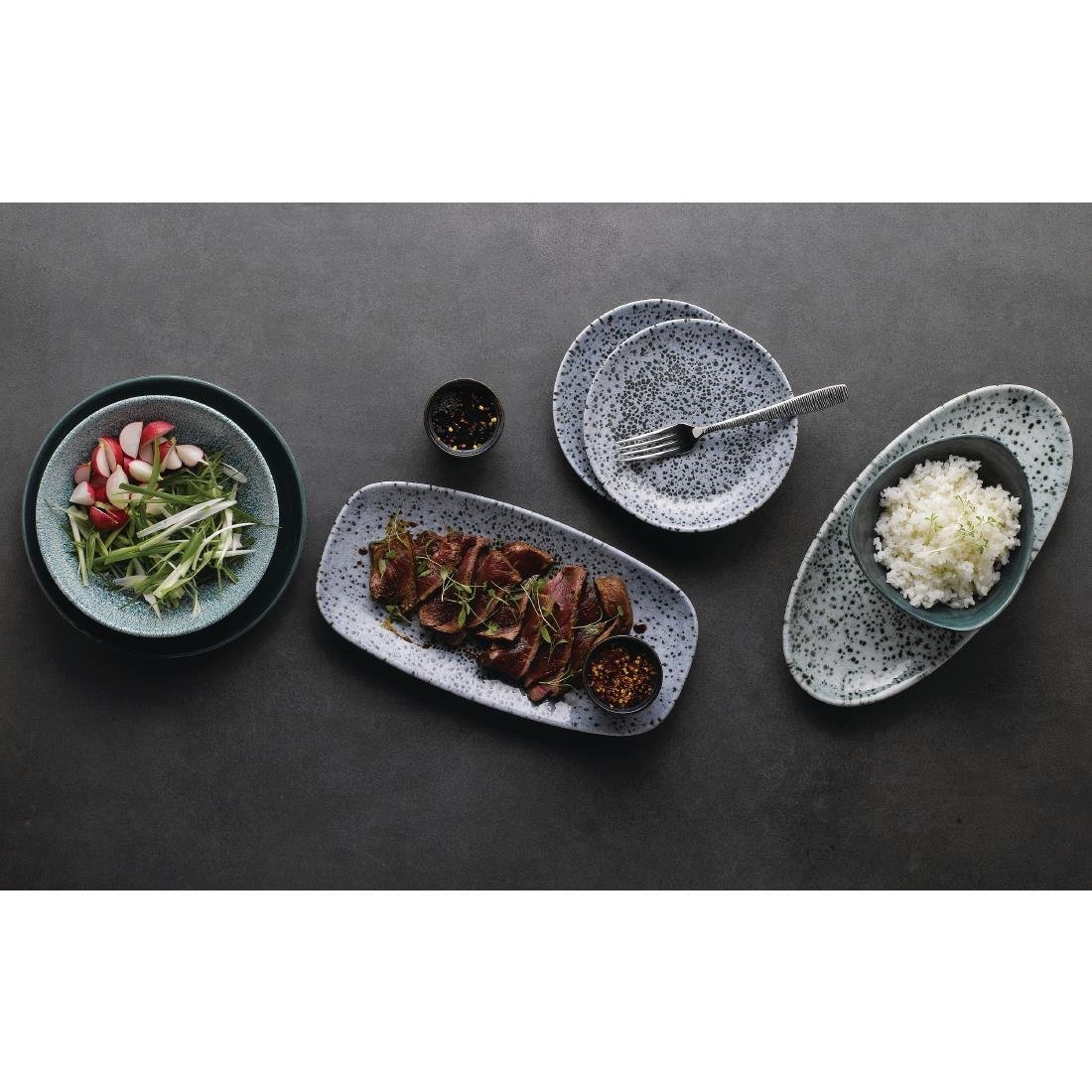 Bols triangulaires Churchill Stonecast Patina Rustic Teal 153mm (Lot de 12)