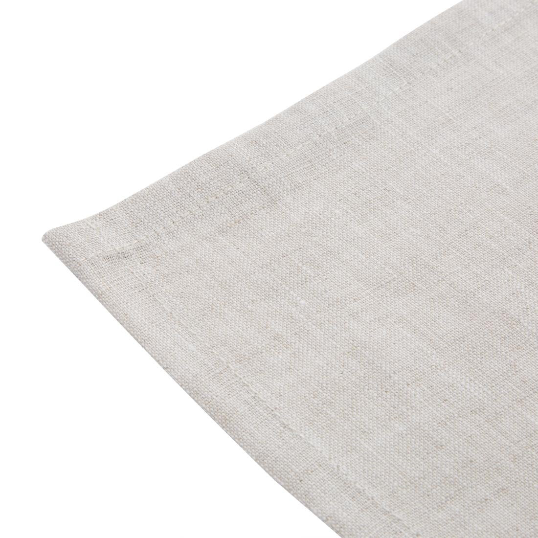 Serviettes de table en lin Olympia écrues 400x400mm (lot de 12) - NISBETS