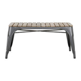 Banc d'intérieur à lattes en bois de manguier et cadre - NISBETS