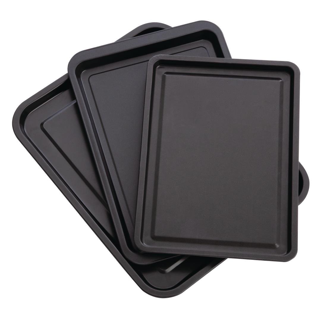 Lot de 3 plaques de cuisson antiadhésives Nisbets Essentials