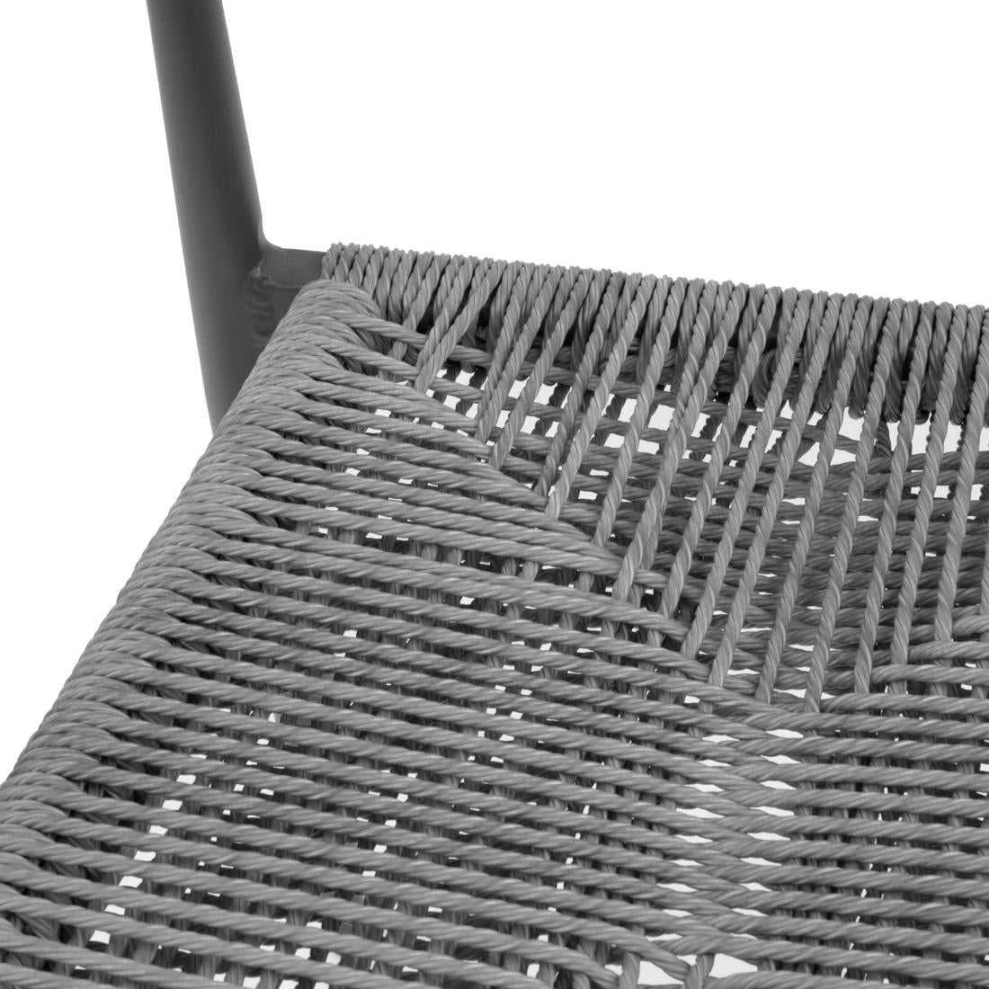 Fauteuils d'extérieur en rotin PE tressé Bolero Eden anthracite (lot de 4)