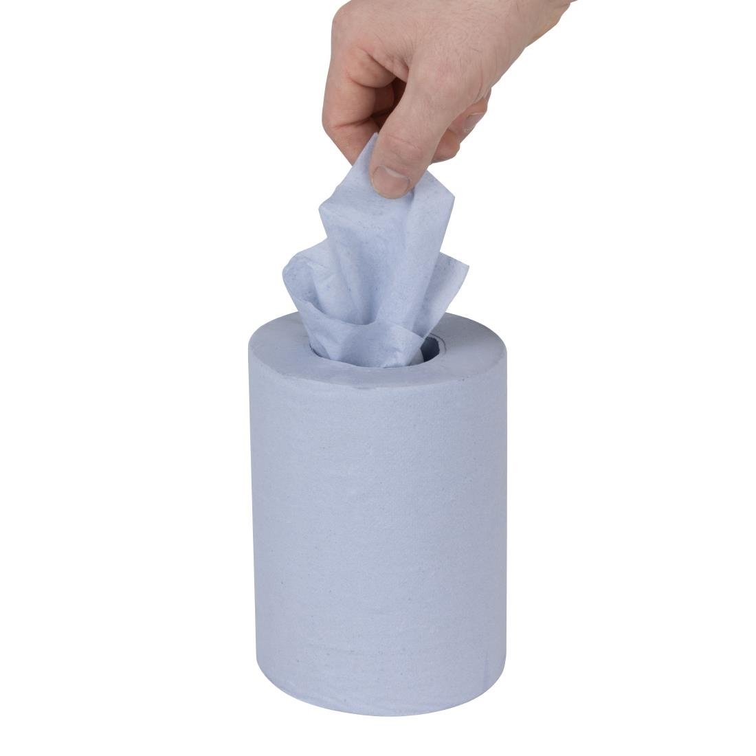 Bobines bleues à alimentation centrale Nisbets Essentials 2 plis 320 feuilles (lot de 2)