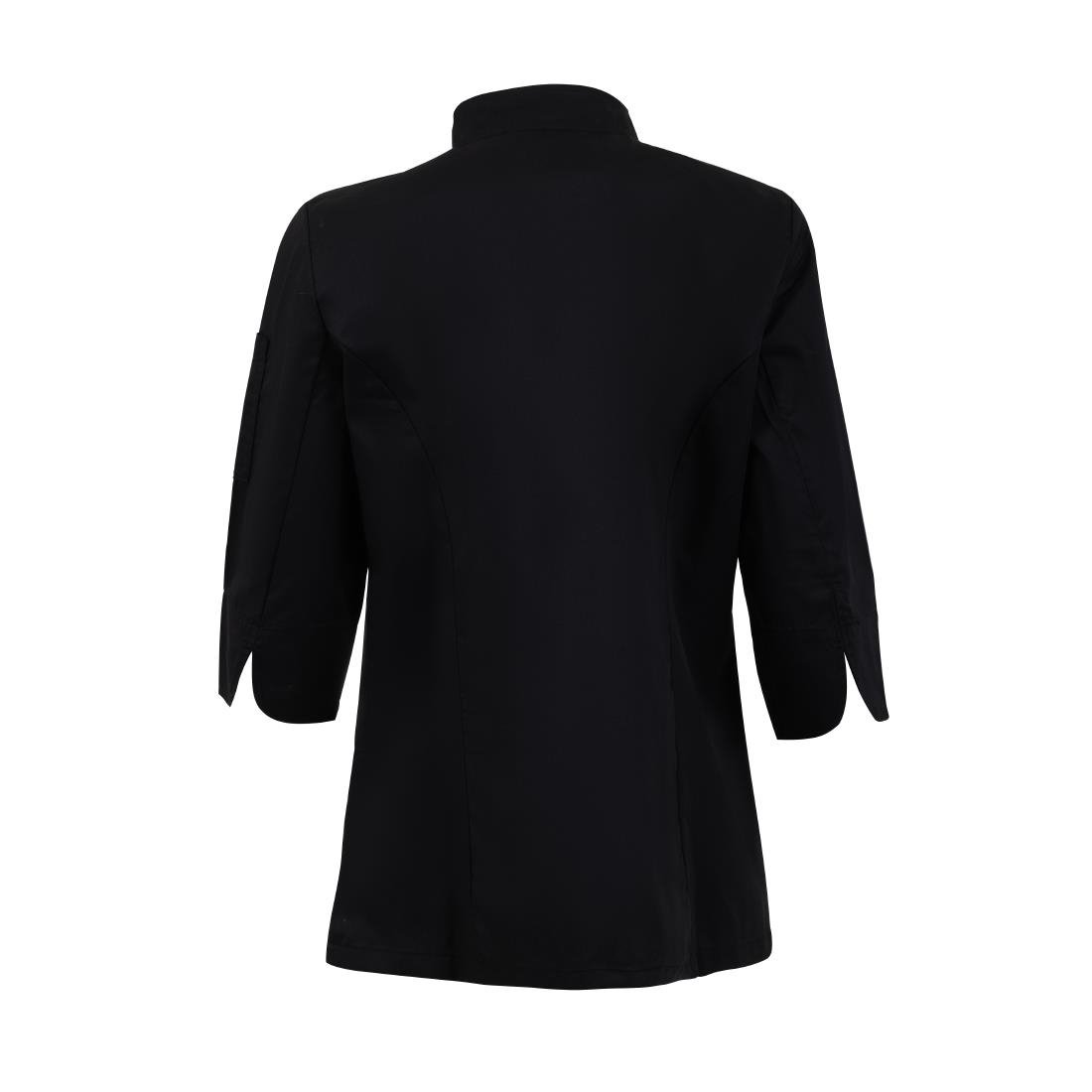 Veste de cuisinier femme ajustée Whites noire - Taille S