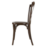 Chaises en résine à dossier croisé Bolero Manhattan effet bois foncé (lot de 4)