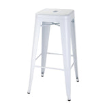 Tabourets hauts Bolero Bistro en acier galvanisé blanc (lot de 4)