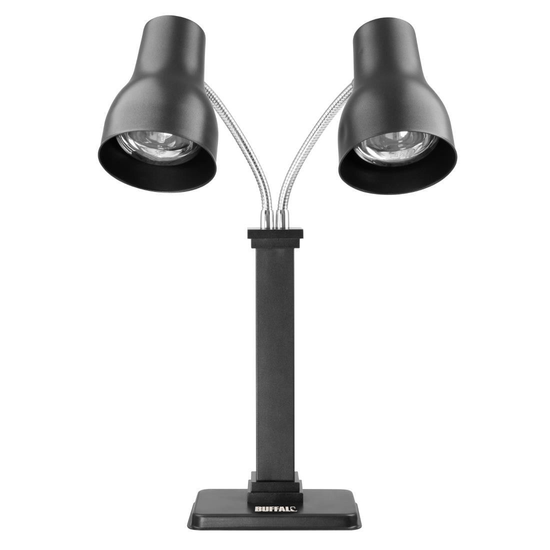 Lampe chauffante double sur pied Buffalo noir mat 2x250 W - NISBETS