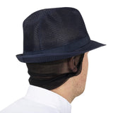 Chapeau Trilby bleu marine avec résille - NISBETS