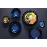 Bols plats Olympia Luna bleu nuit 210 mm (lot de 4)