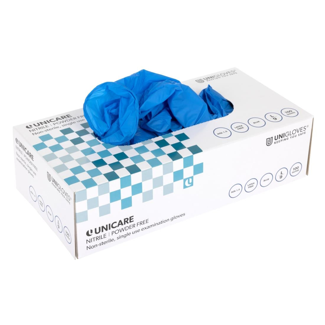 Gants en nitrile non poudrés bleus - NISBETS