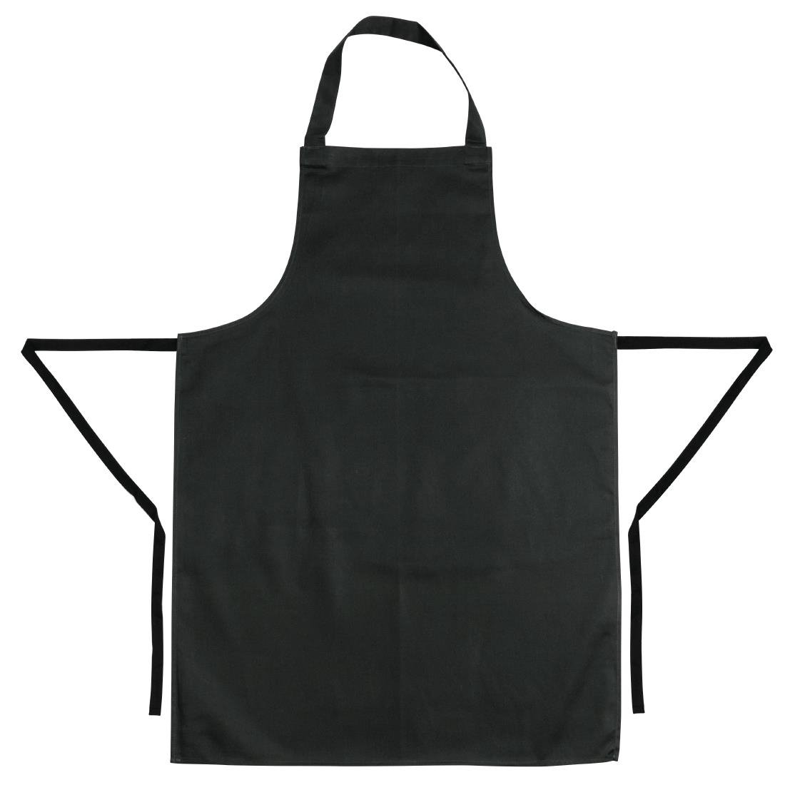 Tabliers bavette en polycoton Whites noirs (lot de 5)