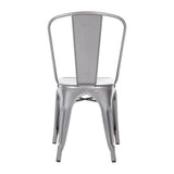 Chaises en acier gris métallisé Bolero Bistro (lot de 4) - NISBETS