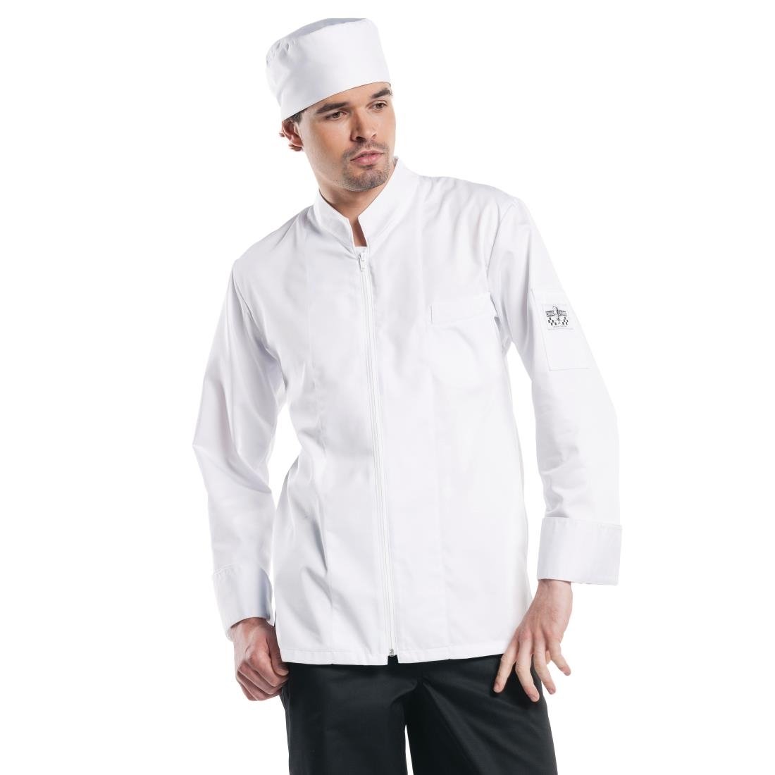 Veste de cuisine mixte Chaud Devant Monza manches longues blanche - Taille XXXL