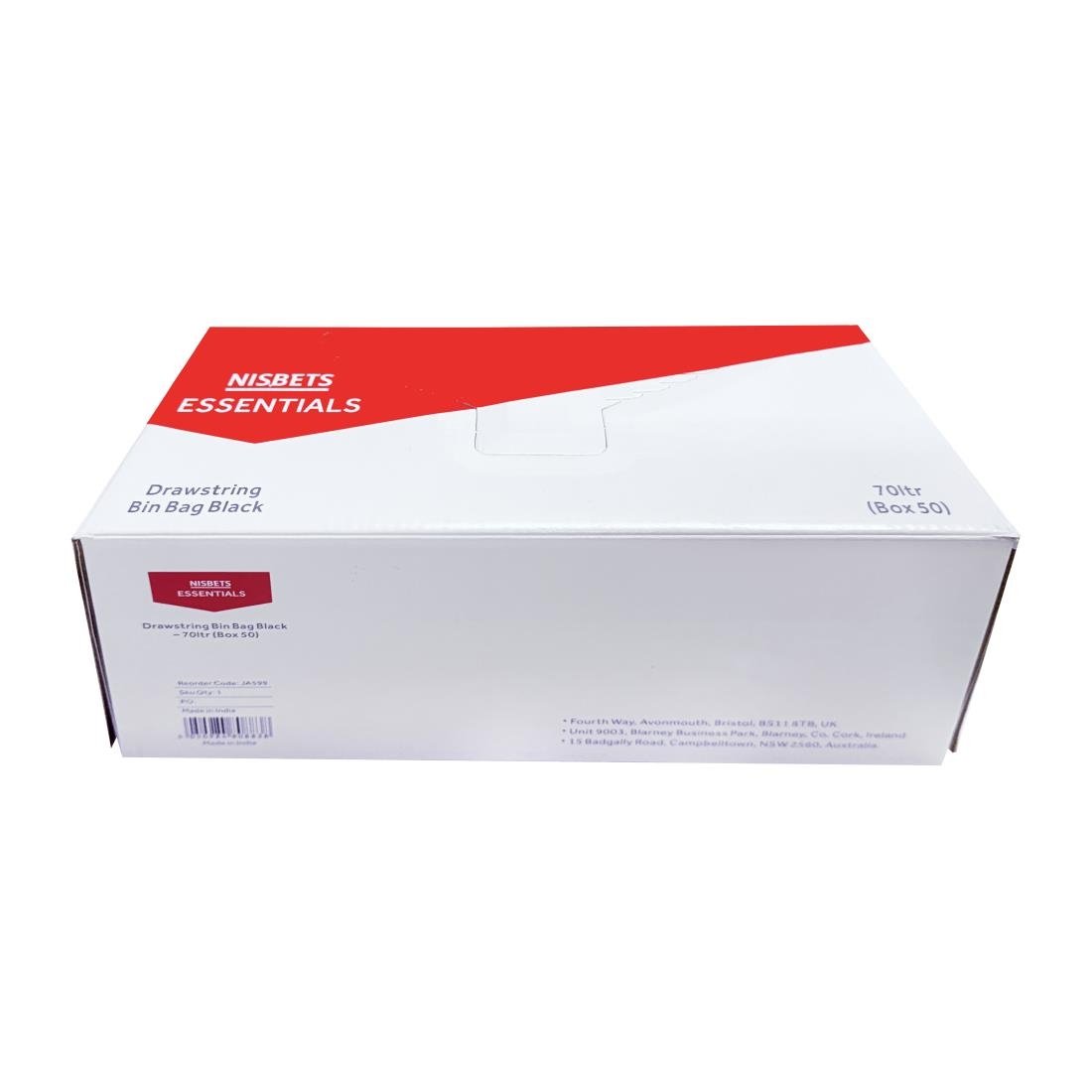 Sacs-poubelle à usage moyen noirs Nisbets Essentials 70 L (lot de 50) - NISBETS