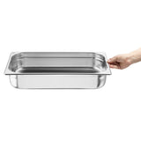 Bacs GN 1/1 en inox Nisbets Essentials 100 mm (lot de 3) - NISBETS
