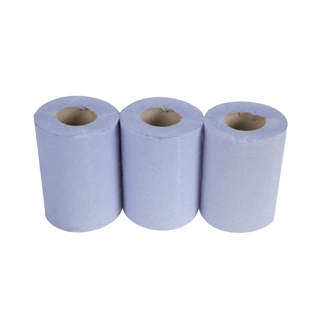 Mini bobines bleues à alimentation centrale 1 pli Jantex (lot de 12) - NISBETS