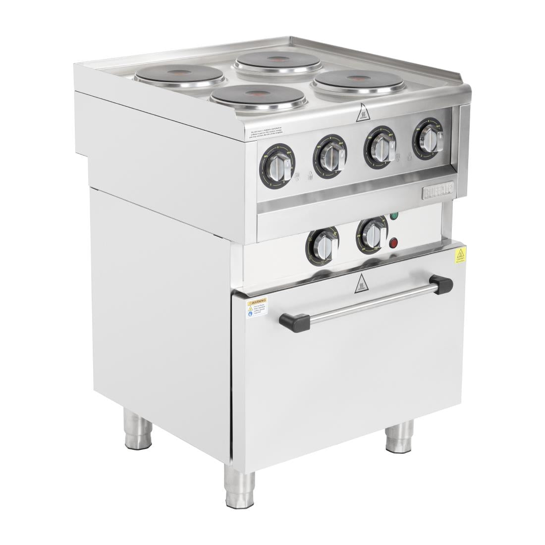 Fourneau électrique 4 feux sur four à convection Buffalo Série 600