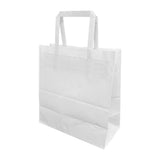 Petits sacs en papier blanc avec poignées plates Fiesta Recyclable (lot de 250) - NISBETS