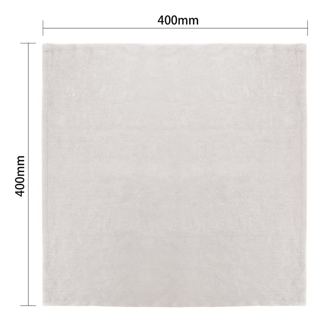 Serviettes de table en lin Olympia écrues 400x400mm (lot de 12) - NISBETS