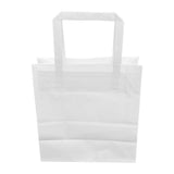 Petits sacs en papier blanc avec poignées plates Fiesta Recyclable (lot de 250) - NISBETS