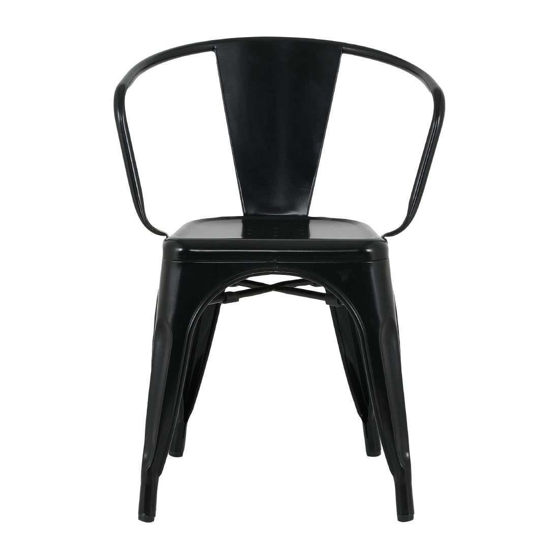 Fauteuils Bolero Bistro Curve noirs (lot de 4) - NISBETS