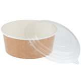 Pots alimentaires kraft recyclables avec couvercles Colpac 700ml (lot de 150) - NISBETS