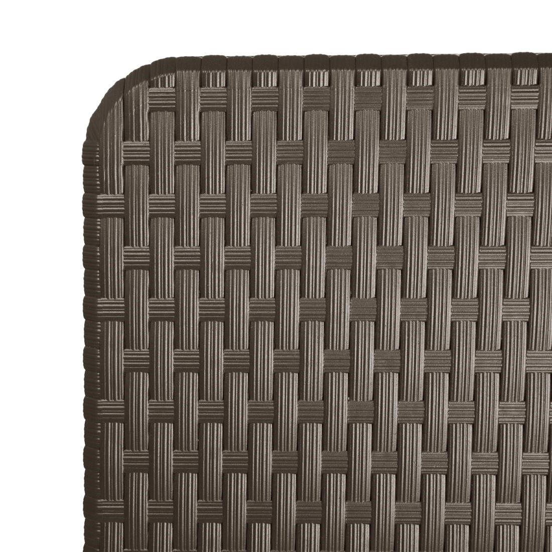 Table pliante rectangulaire en rotin PE Bolero marron
