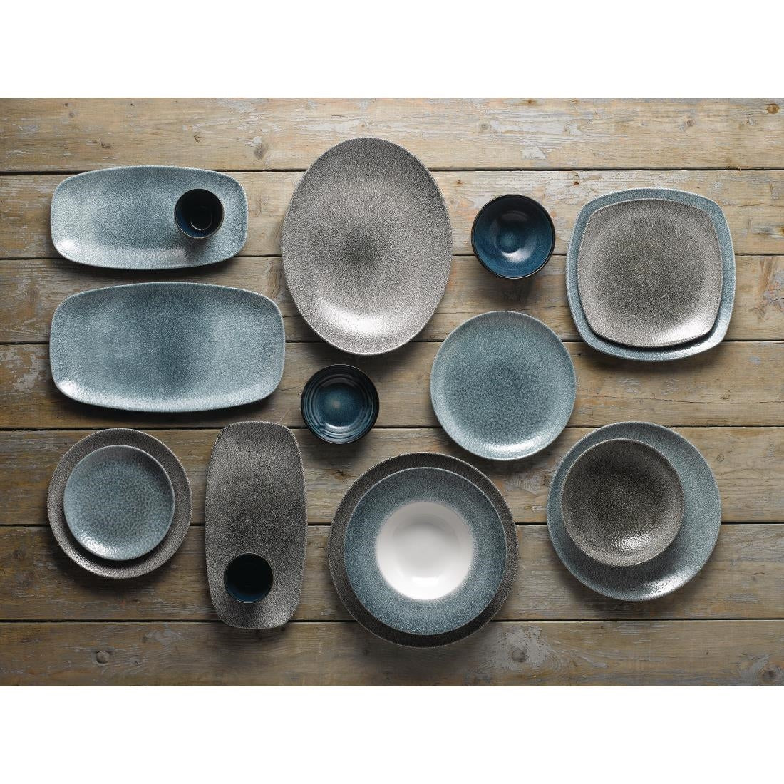 Assiettes rondes Churchill Studio Prints Raku Quartz Black 288mm (Lot de 12)