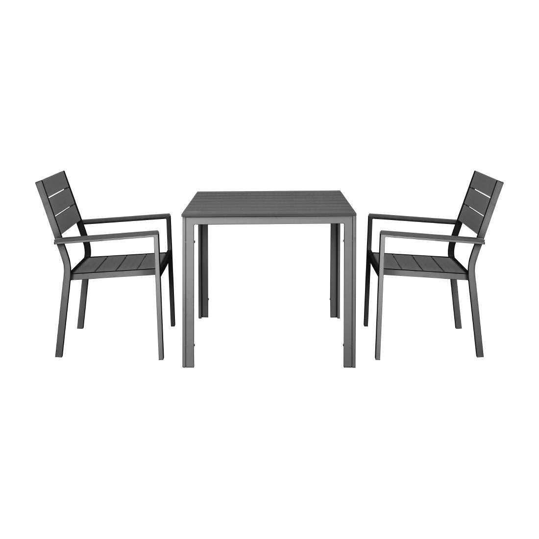 Fauteuils à lattes Bolero Valletta gris (Lot de 4)