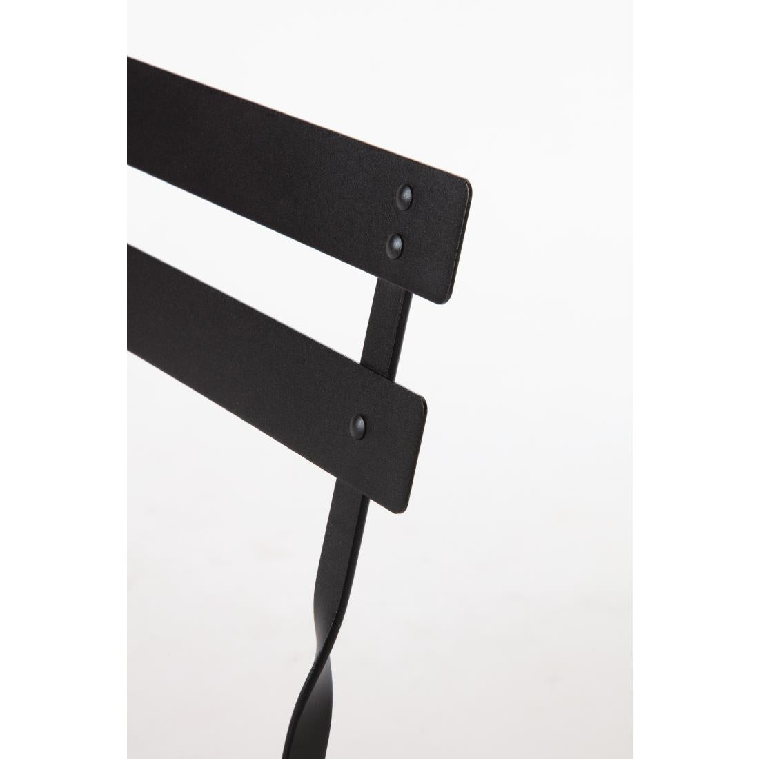 Ensemble table et 2 chaises pliantes d'extérieur en acier noir Bolero