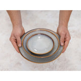 Assiettes creuses Olympia Drift en relief gris 260 mm (lot de 4)