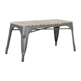 Banc d'intérieur à lattes en bois de manguier et cadre - NISBETS