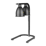 Lampe chauffante double sur pied Buffalo noir mat - NISBETS