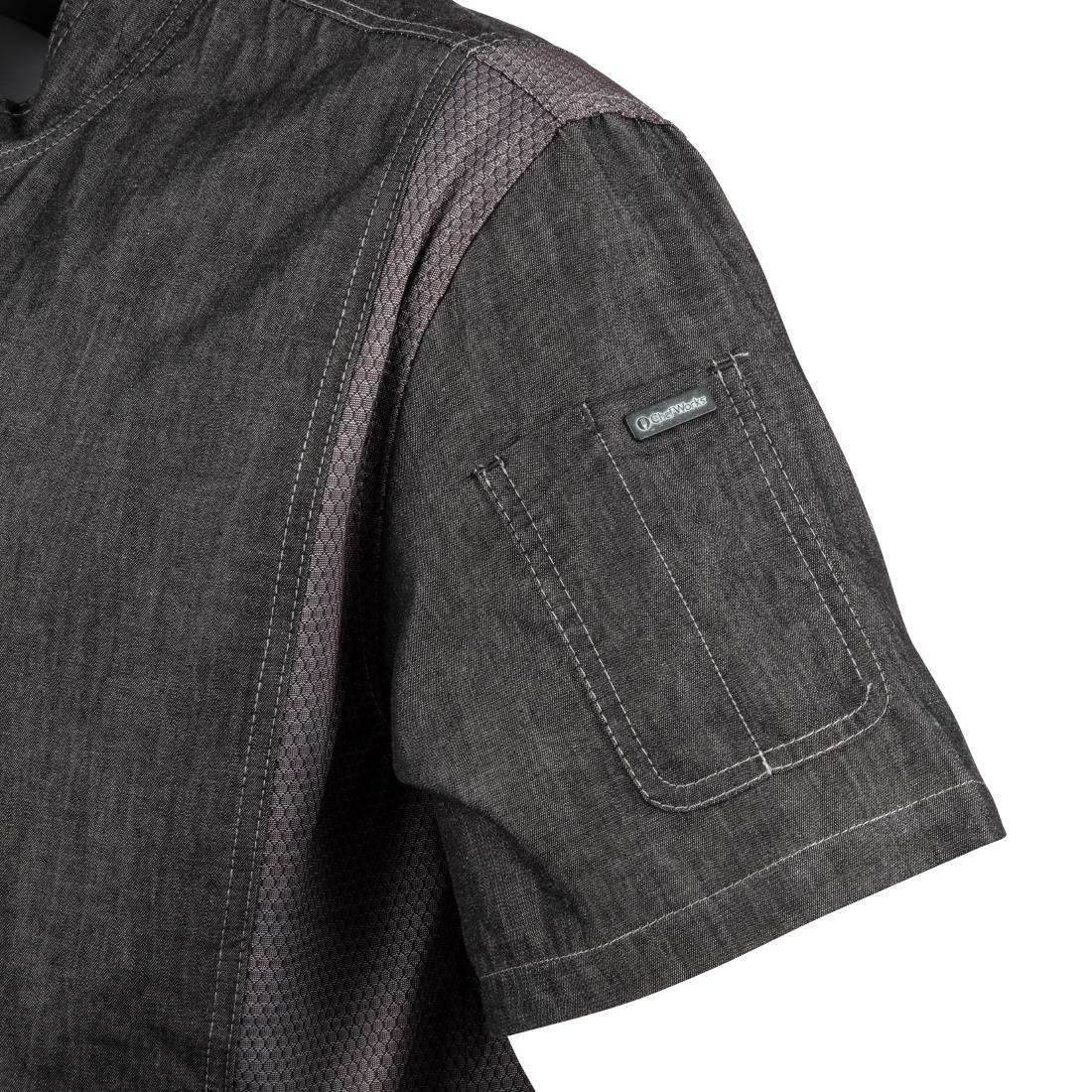 Veste de cuisine mixte denim à manches courtes Chef Works Urban Delancey S - NISBETS