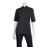 Veste de cuisine femme zippée légère Springfield Chef Works noire - NISBETS