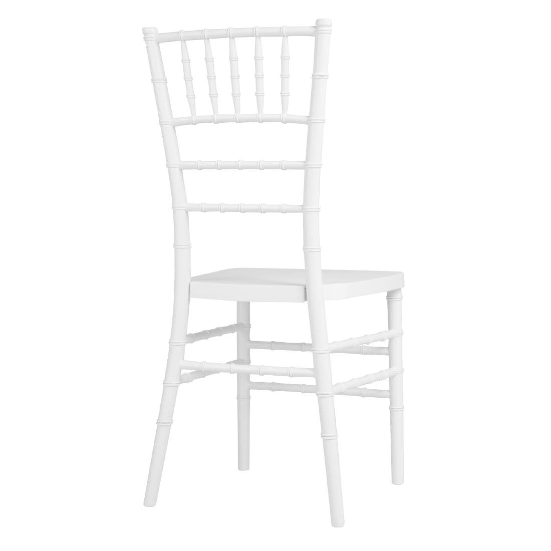 Chaises Bolero Chiavari en polypropylène blanches (lot de 4) - NISBETS