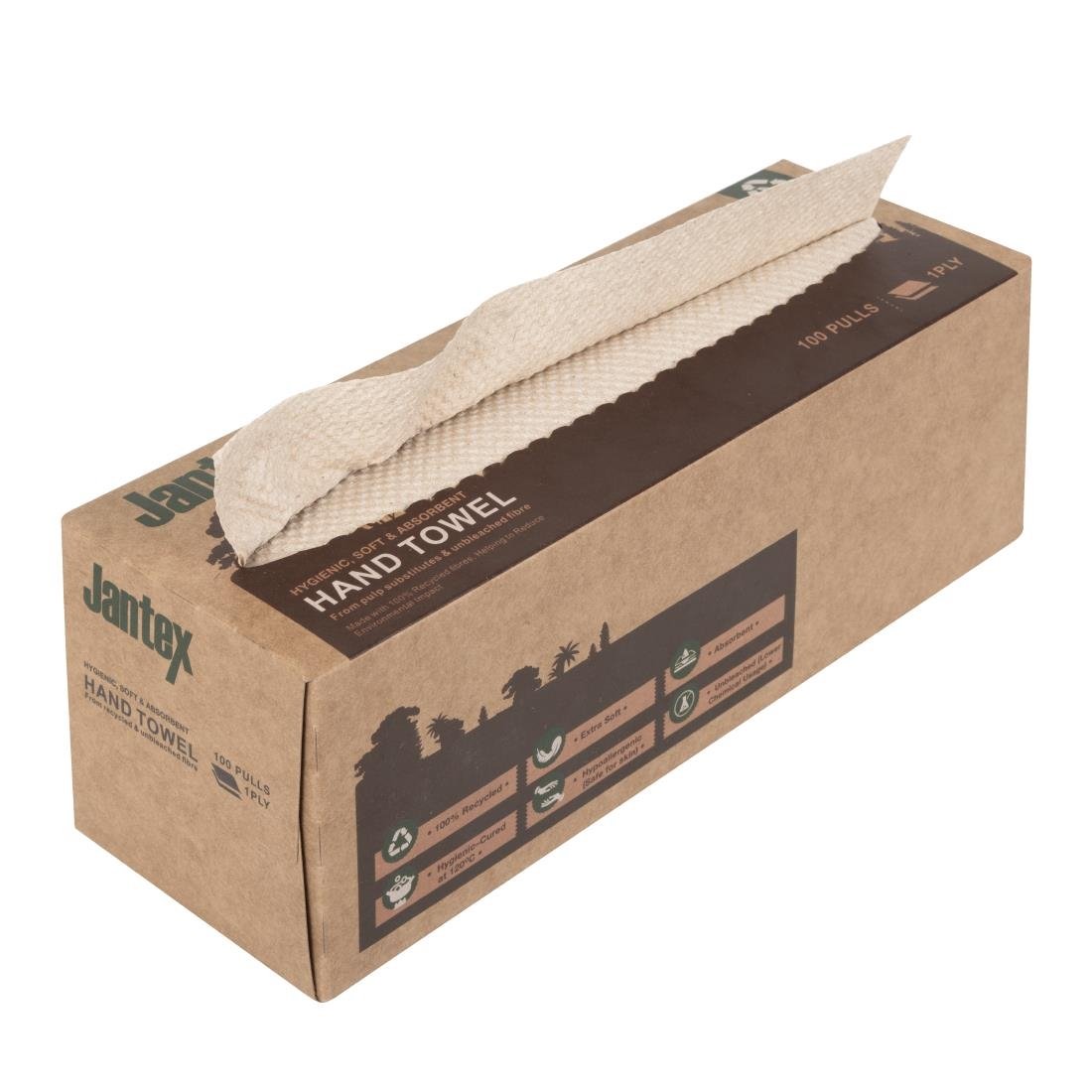 Essuie-mains Jantex Green 100% recyclé 1pli 100 feuilles (lot de 36) - NISBETS