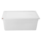 Bacs PP Hygiplas Click GN 1/1 avec couvercles et 7 clips de couleur 200mm 25,6L (lot de 2) - NISBETS