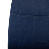Tablier court Southside en denim bleu avec attaches marron clair
